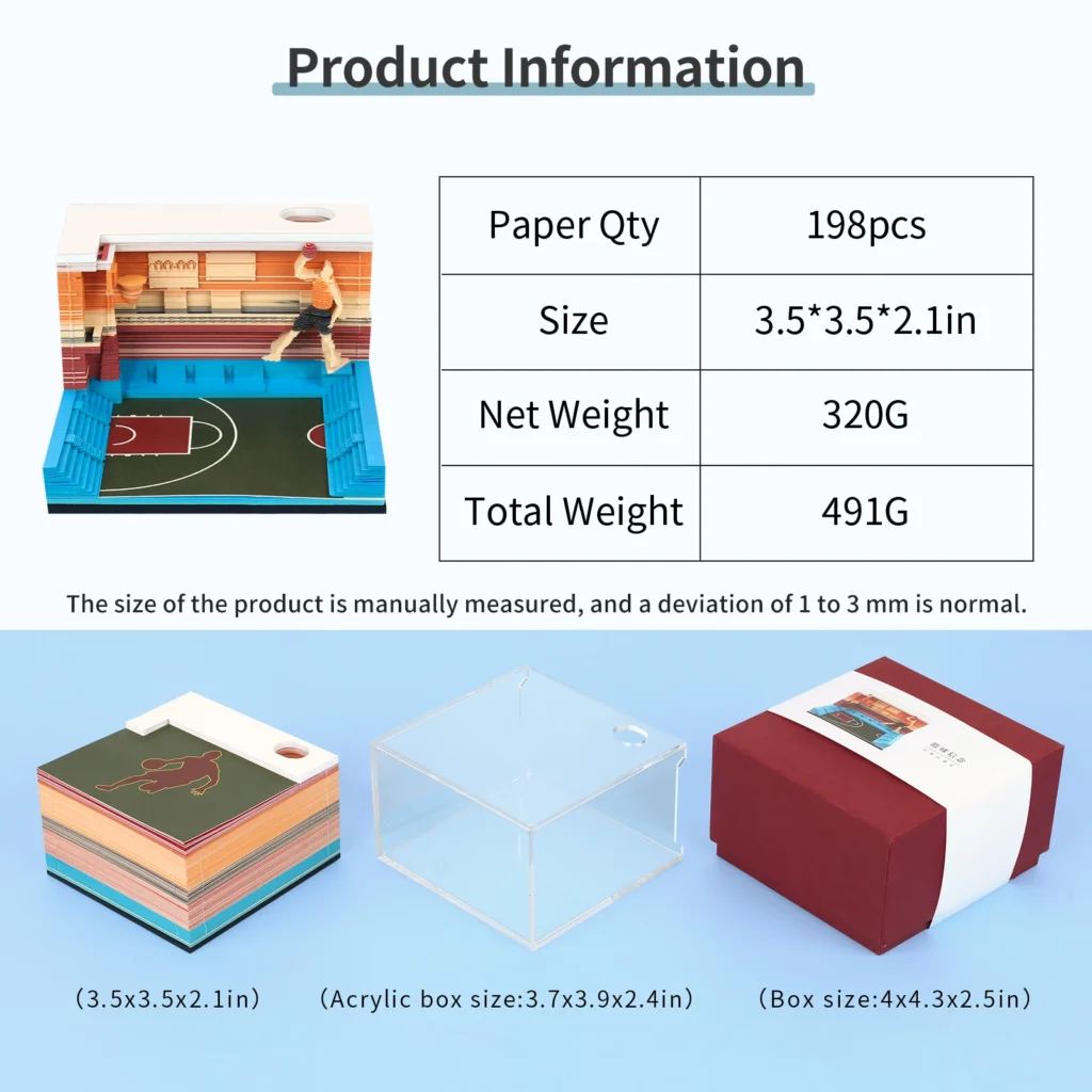 Basketball Omoshiroi Block 3D Memo Pads - Image 6