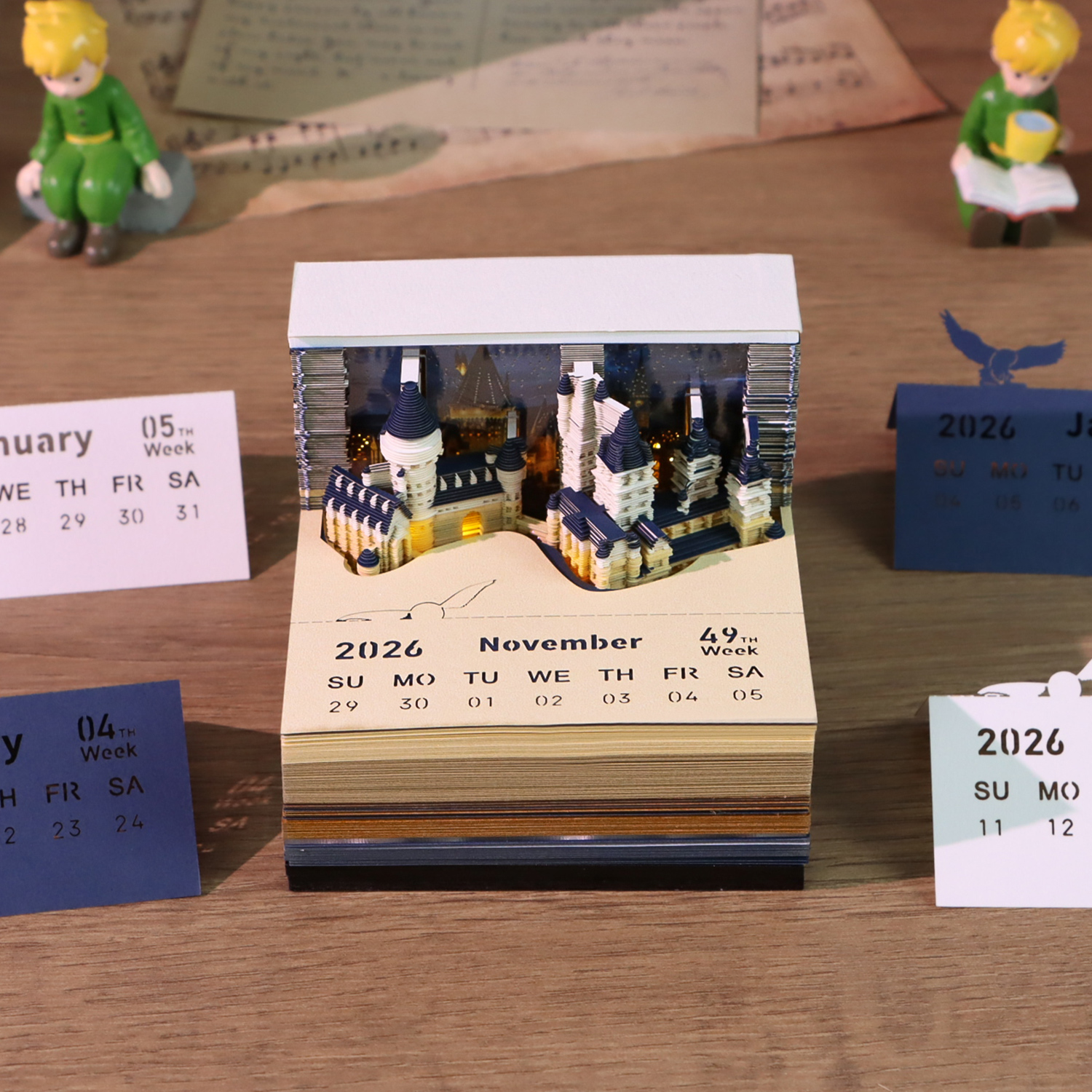 2026 Magic Castle Weekly Calendar With Lights 3D Paper Craft Notepad - Image 6