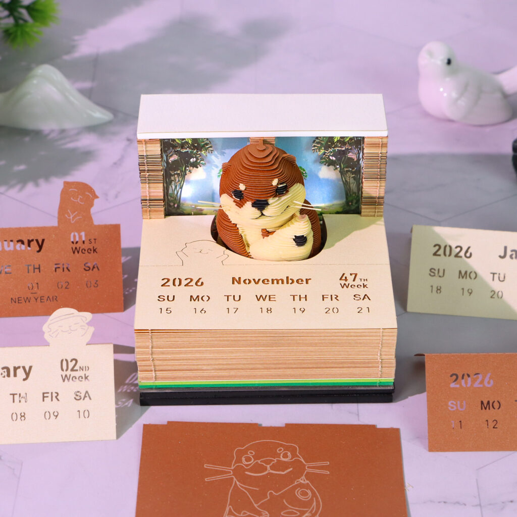 2026 Omoshiroi 3D Paper Carving Desk Calendar - Image 5