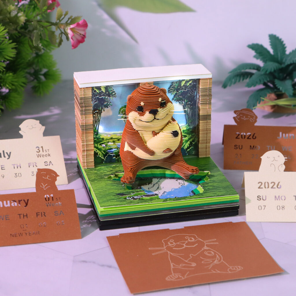 2026 Omoshiroi 3D Paper Carving Desk Calendar - Image 6