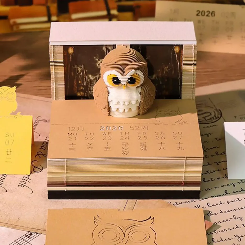 2026 Owl Timepiece 3D Omoshiroi Calendar - Image 2